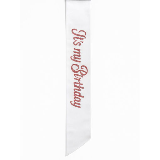 Picture of ITS MY BIRTHDAY - GLITTER ROSE GOLD SASH